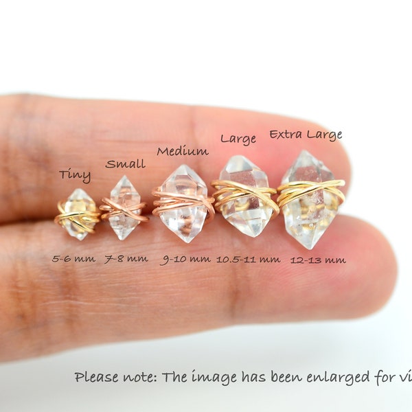 NEW| Raw Herkimer Diamond Earrings, Gold Filled, Rose Gold Filled, Sterling Silver, post earrings, Tiny, Small, Medium, Large, Extra Large