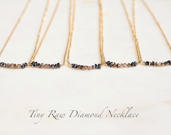Raw Diamond Necklace, Brown Diamond, Champagne Diamond, Cognac Diamond, Natural Diamond, Diamond Necklace, Christmas Gift Idea