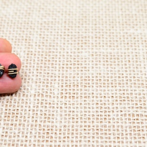 Raw Tourmaline Studs, Raw black tourmaline Earrings, Sterling Silver, Gold, Dainty, Natural, Gemstone image 5