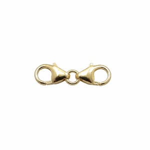 14K Gold Filled Double Clasp Extender, 10mm Teardrop Lobster Clasp