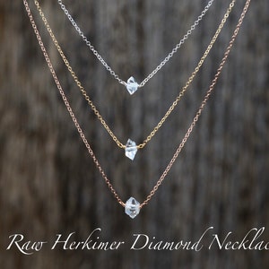 Herkimer Diamond necklace, 14K Gold Filled, Sterling Silver, Rose Gold Filled (Customizable)