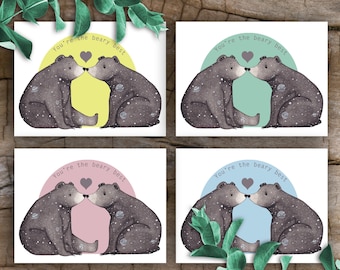 Bear Birthday Card - "You're the Beary Best" - Happy Birthday Card - A6 or A5 - Hand Made on recycled card