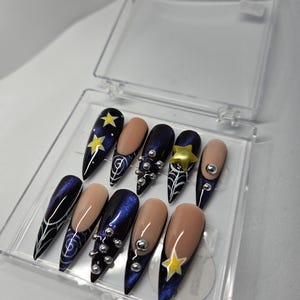 Coraline Inspired Nails