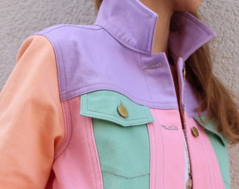 pastel colour puffer jacket