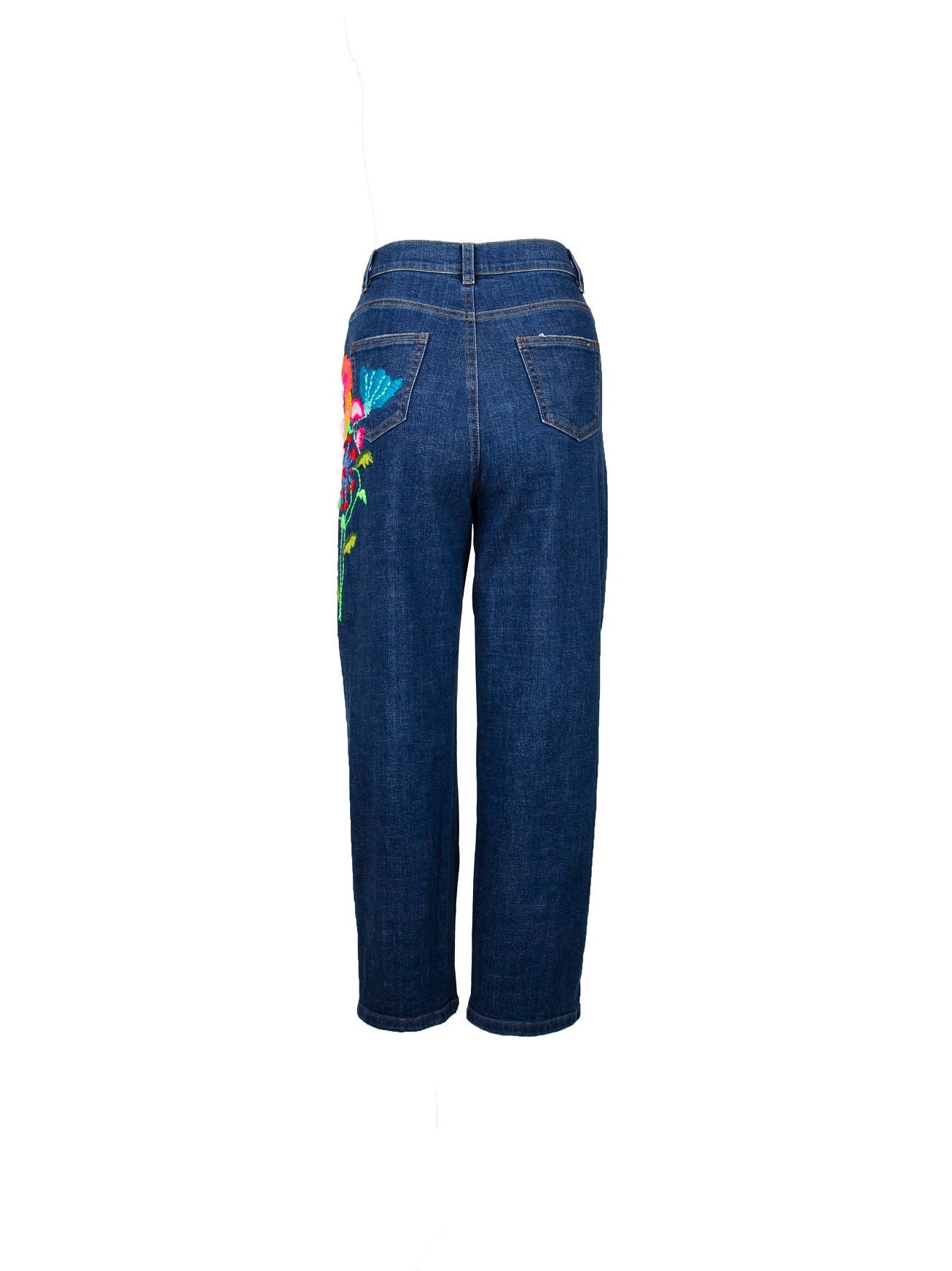 【GRAVER】Drawing Smile Embroidery Wide Denim Pants GRAVER(グレーバー) - Drawing Smile Embroidery Wide Denim