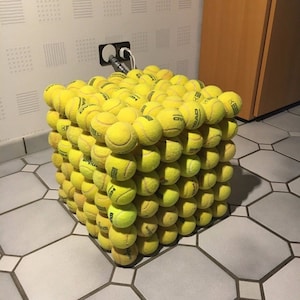 Stool made of tennis balls