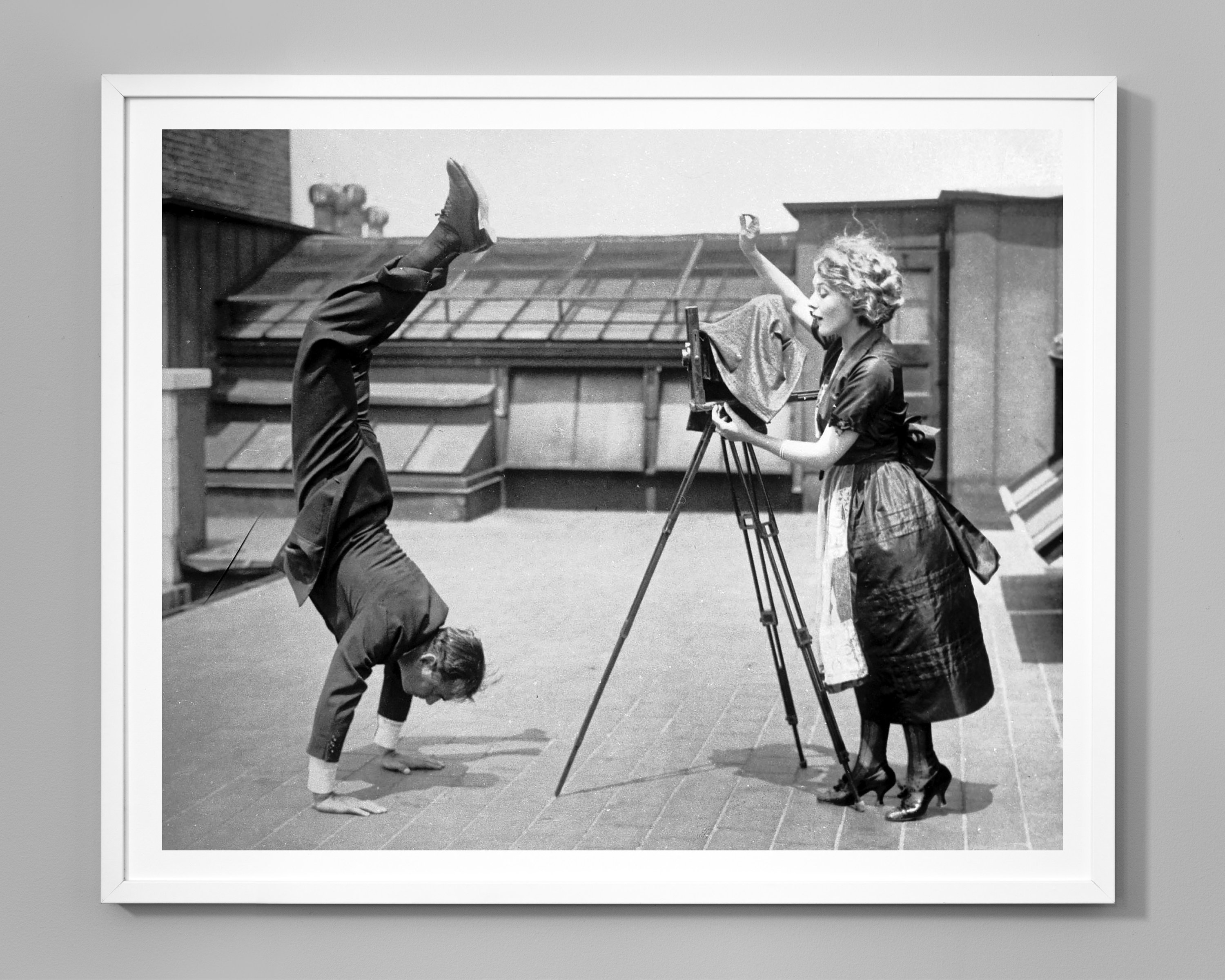Vintage Hollywood Handstand Print, 1920's Wall Art Print, Mary