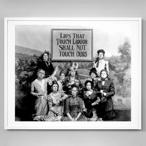 Lips That Touch Liquor Print, Prohibition, Alcohol, Bars And Drinking, Wall Art Print, Black and White Vintage Photo, Bar Decor