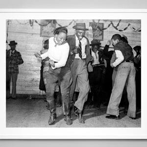 Jitterbug Print, Juke Joint Dance, 1939, African American History, Vintage Style, Wall Art, Black and White Photo, Museum Quality Print