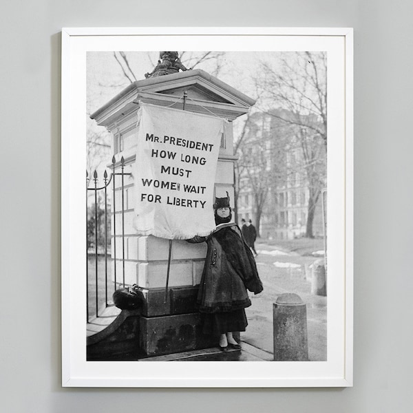 Women's Suffrage Photo Print, Protest The President, Silent Sentinel, Alison Turnbull Hopkins, Women's Rights, 1917, Museum Quality Print