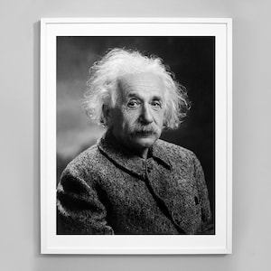 Albert Einstein Photo Print, Theory of Relativity, Black and White Vintage Photo, 1947, Museum Quality Photo Print