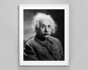 Albert Einstein Photo Print, Theory of Relativity, Black and White Vintage Photo, 1947, Museum Quality Photo Print