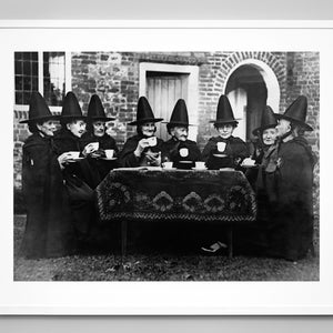 Witches Tea Time Print, Witches Council, Sorcellerie, Impression photo vintage, Impression noir et blanc, Art mural
