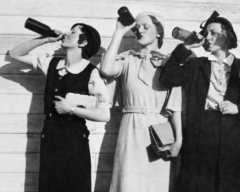 Vintage Flapper Girls Drinking Print Roaring Twenties Vintage | Etsy