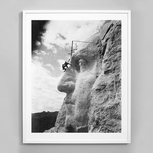 George Washington Mt. Rushmore Print, Mount Rushmore National Memorial, US Presidents, 1932, Vintage Photography, Museum Quality Print