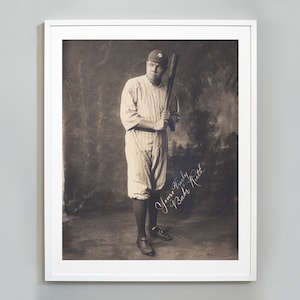 Babe Ruth Print, The Bambino, Baseball Print , 1920, Sports Memorabilia, Black and White Vintage Photography, Museum Quality Art Print