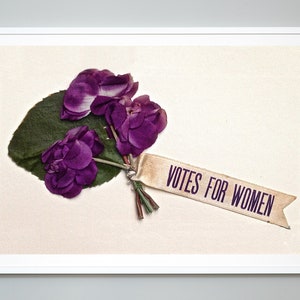 Votes for Women Suffragette Print, Purple Fabric Flowers From Woman Suffrage Parade, 1913, Women&#39;s Voting Rights, Museum Quality Photo Print