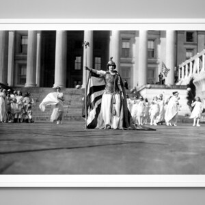 Women&#39;s Suffrage Print, &#39;Columbia&#39; Suffragist Pageant 1913, Hedwig Reicher, Women&#39;s Rights, Black and White Vintage Photo Wall Art