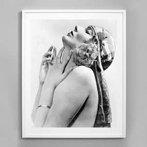 Vintage Flapper Girl Print, Classic Beauty, 1920&#39;s, Black and White Vintage Photo, 1929, Museum Quality Photo Art Print