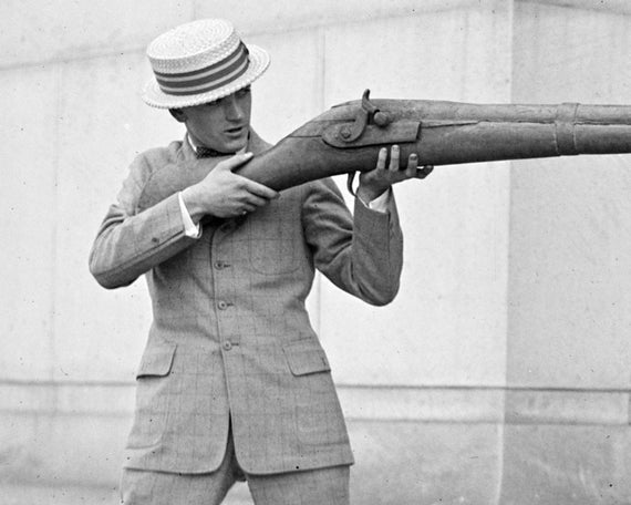 Big Gun Print, Giant Rifle, 1923, Vintage Guns, Big Guns, Black