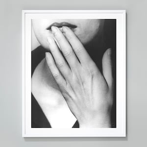 Man Ray Hands On Lips Print, Surrealist Photography, 1928, Surrealism, Black and White Photo, Vintage Wall Art, Museum Quality Print