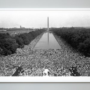 March on Washington Print, Civil Rights Movement, Black History Print, Black and White Vintage Photo, 1963, Museum Quality Photo Print image 1
