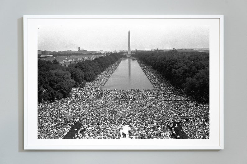 March on Washington Print, Civil Rights Movement, Black History Print, Black and White Vintage Photo, 1963, Museum Quality Photo Print image 1