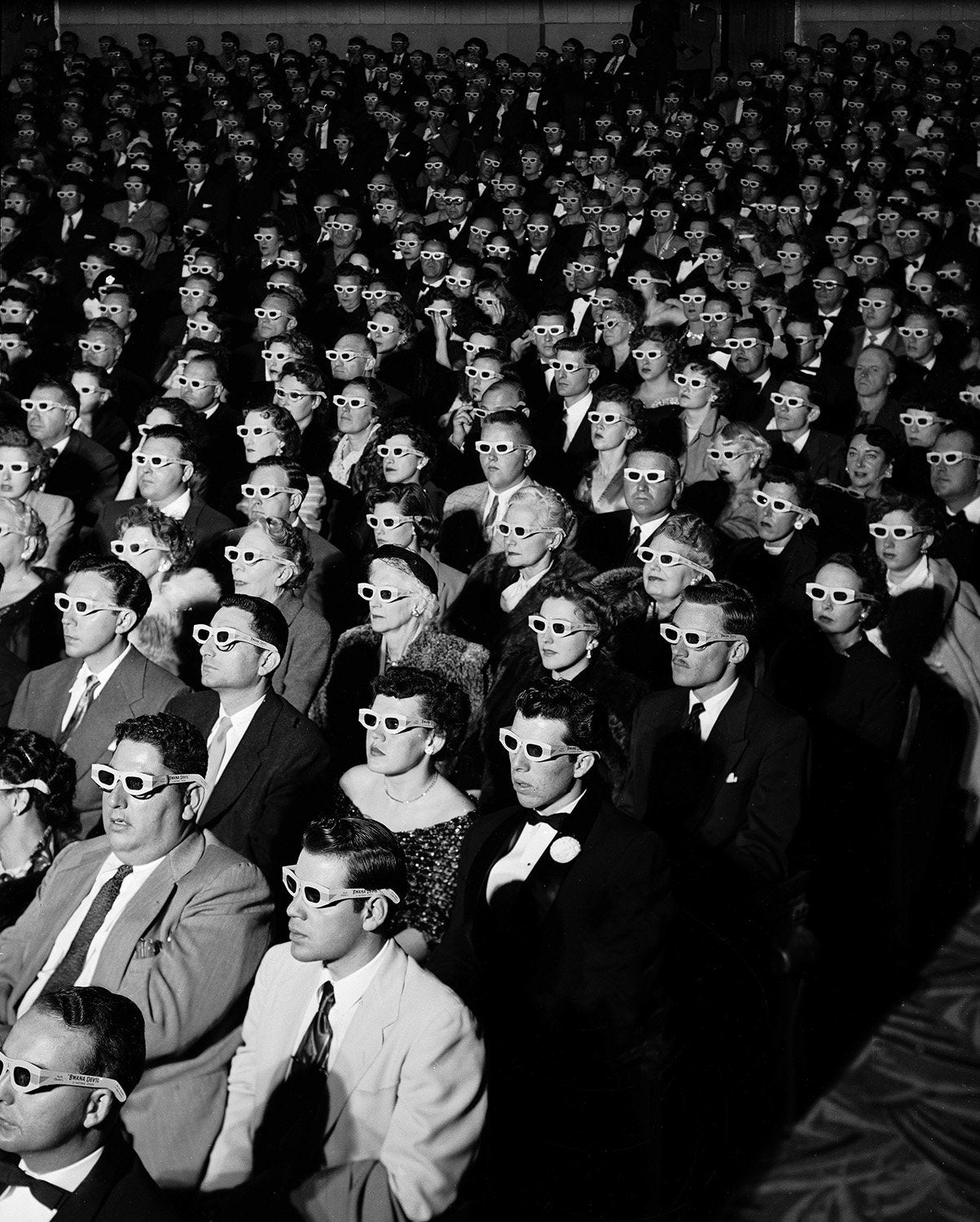 Movie Audience Wearing 3d Glasses Print Cinema Spectators Etsy