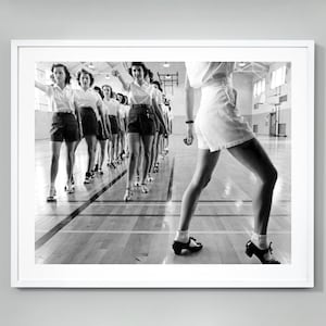 Girls Tap Dancing Vintage Photo Print, Dance Print, Girls Dance Class, Black and White Vintage Photography, 1942, Museum Quality Photo Print