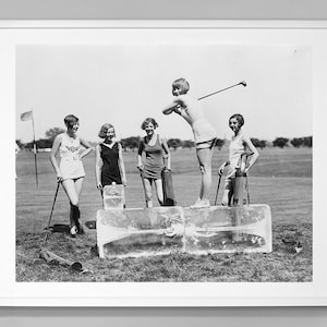 Girls Golfing Print, Vintage Women Golfing , Vintage Photo, Wall Art, Museum Quality Photo Art Print