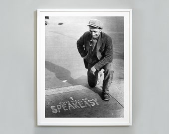 Speakeasy Print, This Way To Speakeasy, Prohibition, Alcohol, Bars And Drinking, 1925, Wall Art Print, Vintage Photo, Museum Quality Print
