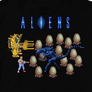Aliens - 1990 Konami Arcade Game - Ripley & Alien Queen - Unisex T-shirt