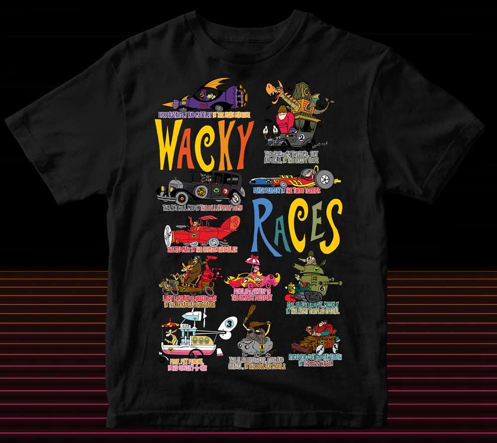 【新品2XL】Tefuny / WACKY PATTERN V5 TEE Wacky Races - Characters & Vehicles - Unisex T-shirt - Etsy