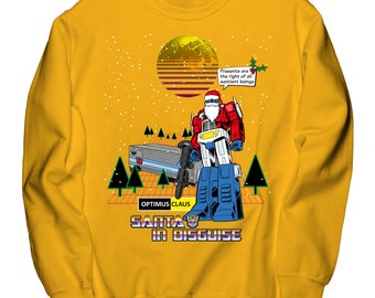 Transformers Optimus Claus Santa in Disguise Christmas Jumper