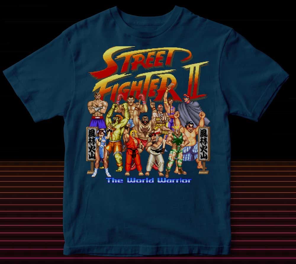 Street Fighter Four Squares Royal T-Shirt