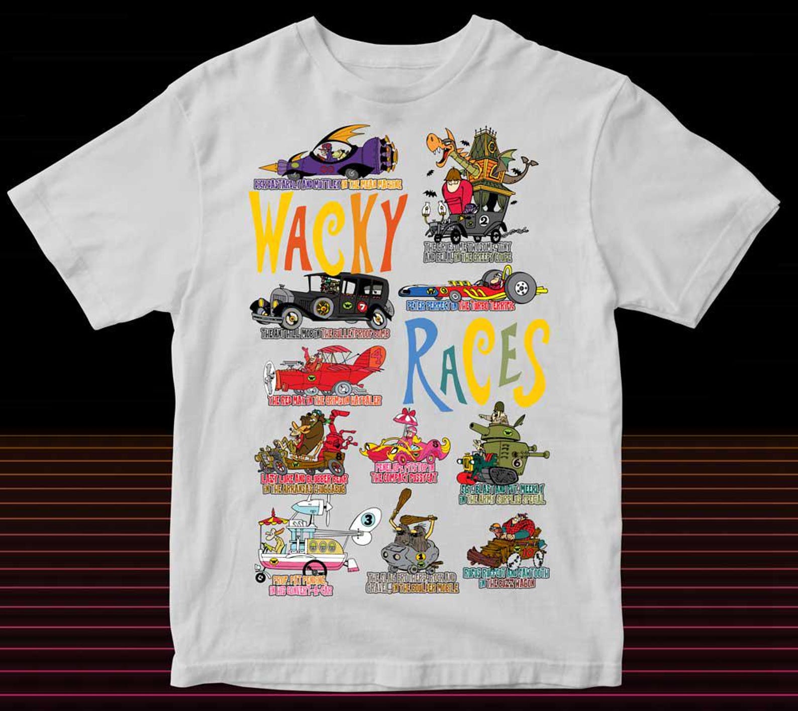 Wacky Racers Characters Wacky Races - Characters & Vehicles - Unisex T-shirt - Etsy