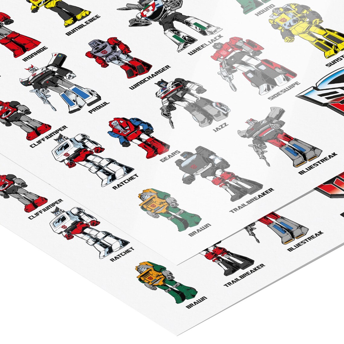 Transformers - Generation 1 Autobots Art Print, Retro Cartoon Wall Art ...