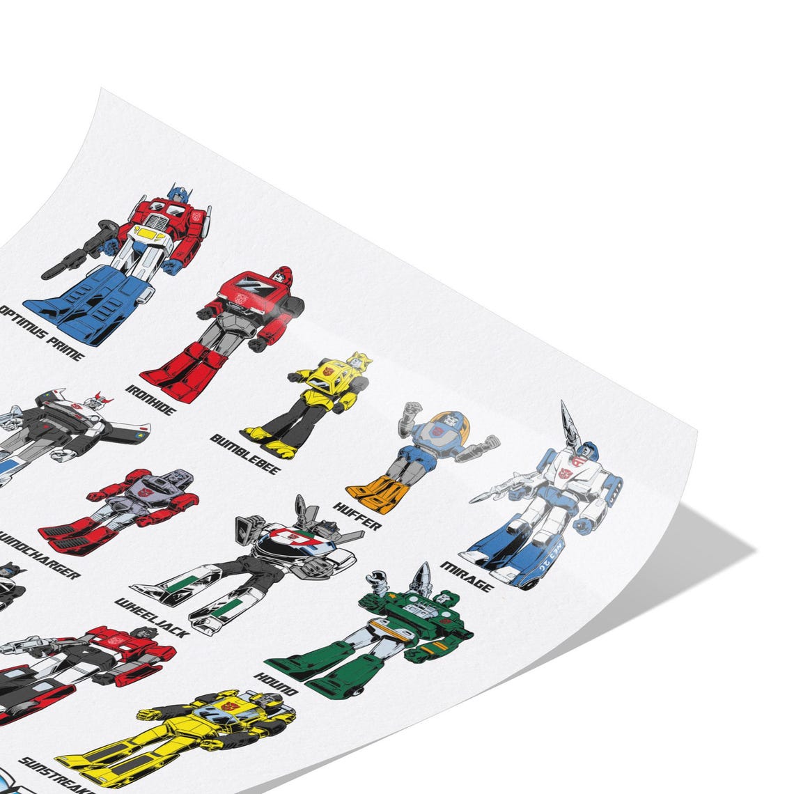 Transformers - Generation 1 Autobots Art Print, Retro Cartoon Wall Art ...