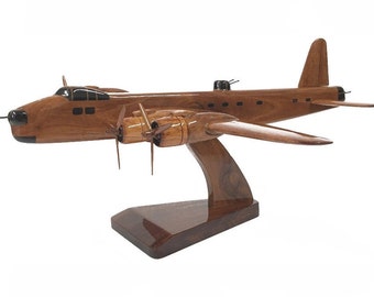 Short Sterling RAF Egyptian Air Force WWII Four Engine Heavy Military Bomber Glider Tugs Aircraft Wooden Desktop Model