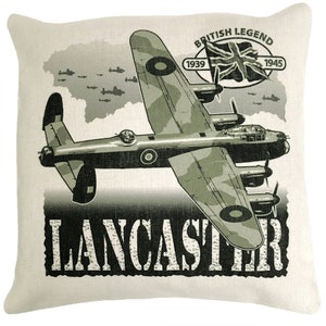 Avro Lancaster RAF Canadian WW 2 Four Engine Heavy Bomber Aircraft Action Design Cushion Inner Included