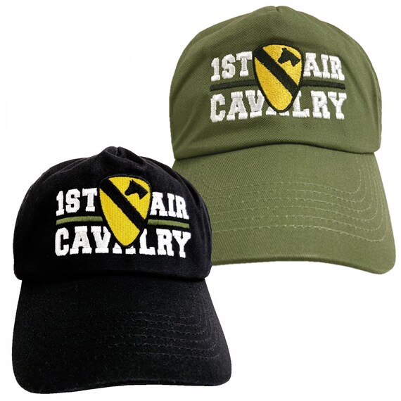 thumbnail interactive-video image 1 of 1st Cavalry Division Black Baseball Cap – Embroidered, Adjustable, Veteran Owned Style 1 of 5