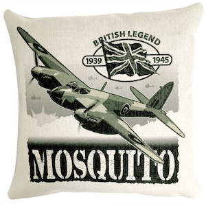 de HAVILAND DH98 Mosquito RAF World War 11  Multirole Fighter Bomber Combat Aircraft Action Design Cushion Inner Included