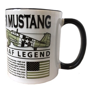 North American Aviation P51 Mustang USAF WW2 Fighter Bomber Aircraft Mug