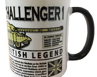 FV40304 Taza con diseño de tanque de batalla principal del ejército británico Challenger 1.