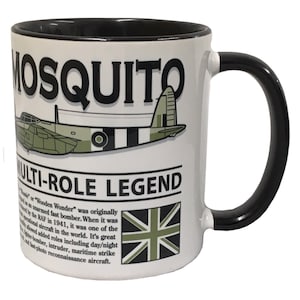 Taza del avión de combate de la Real Fuerza Aérea De Havilland DH98 Mosquito de la Segunda Guerra Mundial