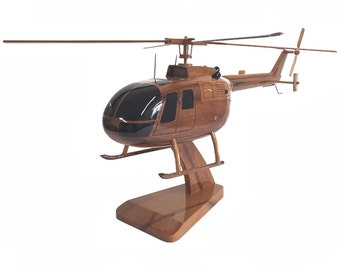 Messerschmitt Bölkow Blohm Bo 105 Multi Purpose Helicopter Wooden Executive Desktop Model