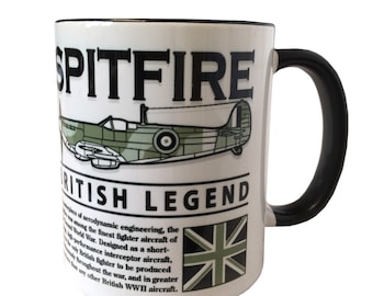 Supermarine Spitfire Royal Air Force Battle Of Britain  WW2 Fighter Aircraft Mug.