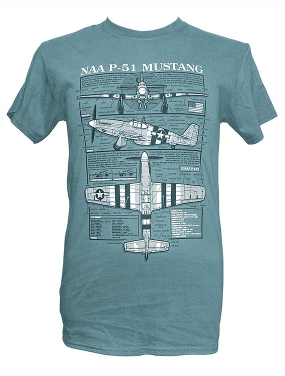 P-51d Mustang Bomber Blueprint Shirt P-51d Mustang Bomber Blueprint Shirt