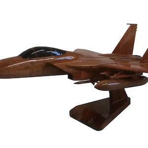 McDonnell Douglas F-15 Eagle USAF/Israeli Air Force (IAF/Royal Saudi Air Forces Tactical Fighter Aircraft Wooden Executive Desktop Model.