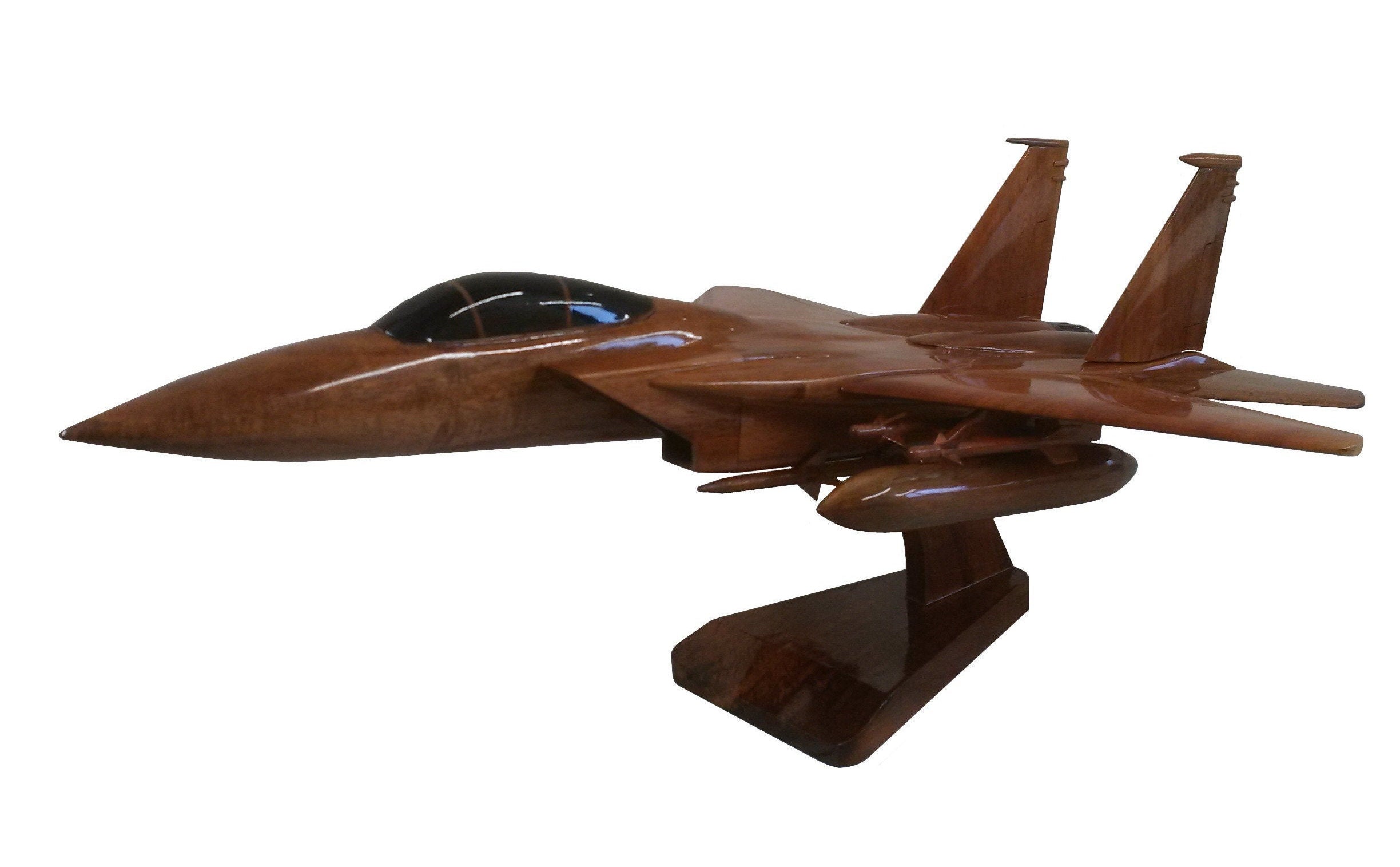 McDonnell Douglas F-15 Eagle USAF/Israeli Air Force (IAF/Royal Saudi Air Forces Tactical Fighter Aircraft Wooden Executive Desktop Model.